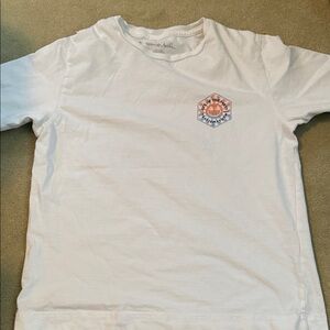 Travis Mathew White Kids T-Shirt with Orange Graphic